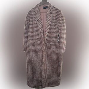 Worthington Justin Bolden Pink Tweed Coat fall winter fashion